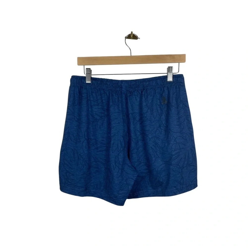 Chubbies Men’s Botanical Leaf Print Unlined Athletic Shorts in Blue Size L